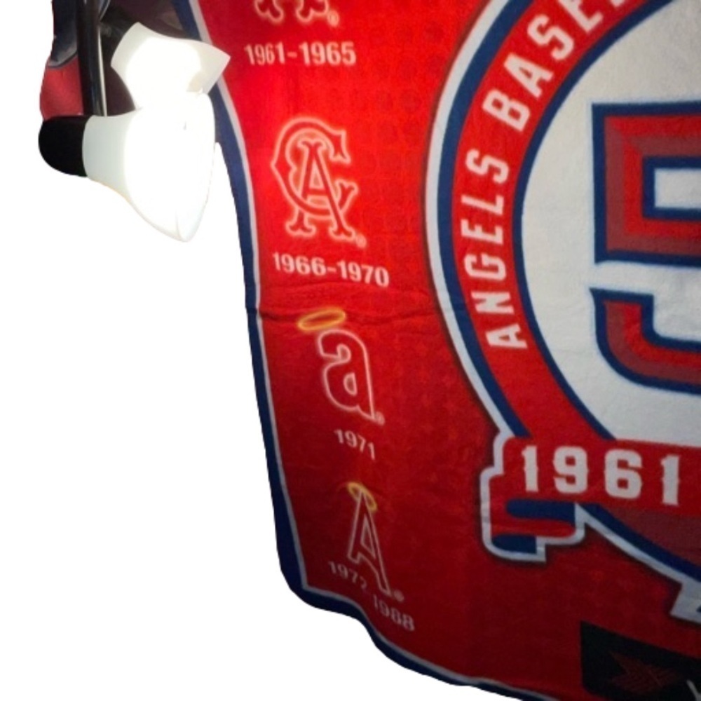 Fans Rare 50 Year Anniversary Of Memories California Angels Red Throw Blanket - Picture 3 of 9